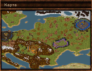 Карта для игры Казаки, Пруссия, Венгрия, Украина, Россия